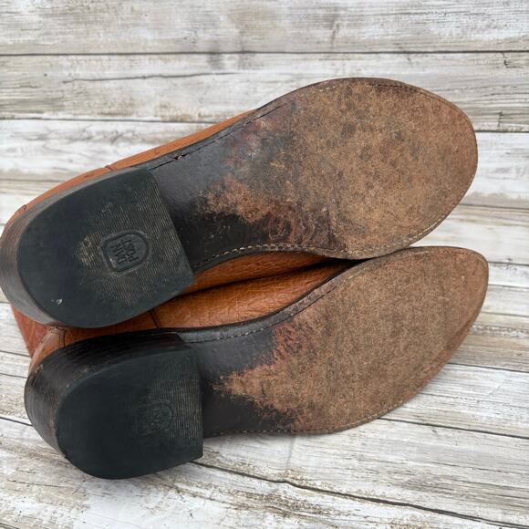 Dan Post Exotic Cowboy Boots Sz 12 D Brown Cognac Leather Quill Ostrich Western - Picture 12 of 17